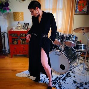 Stunning Black Velvet Robe